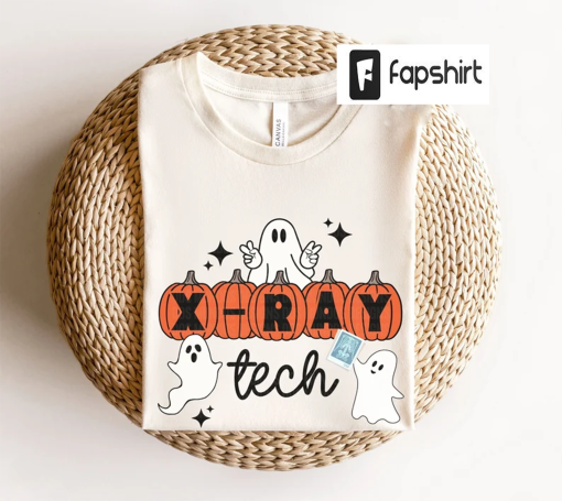 Halloween X-ray Tech Shirt, X-ray Tech Halloween T-shirt, One Spooky Xray Technologist Halloween Shirt, Ghost Radiology Tech Pumpkin Shirt