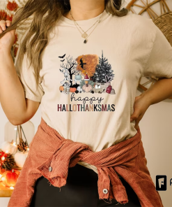 Happy Hallothanksmas Shirt, Halloween Shirt, Thanksgiving Shirt,…