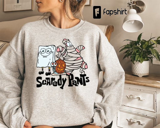 Scaredy Pants Cartoon Shirt, Funny Halloween Cartoon Shirts for Kids, Halloween Gifts, Spooky Halloween Cartoon Character Shirts