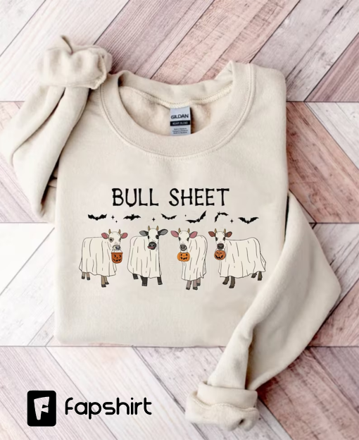 Bull Sheet Shirt, Spooky Season Shirt, Funny Cow Shirt, Western Halloween, Boo Ghost Shirt, Retro Halloween Tee, Spooky Season Sweatshirt