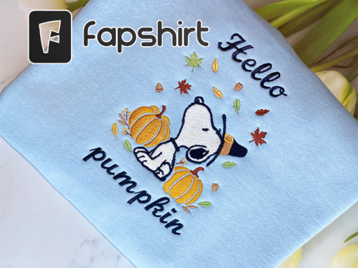 Snoopy Hug Woodstock Pumpkin Autumn Leaves Fall Embroidery T-Shirt, Sweatshirt, Hoodie, Embroidered Snoopy Halloween Crewneck Sweatshirt