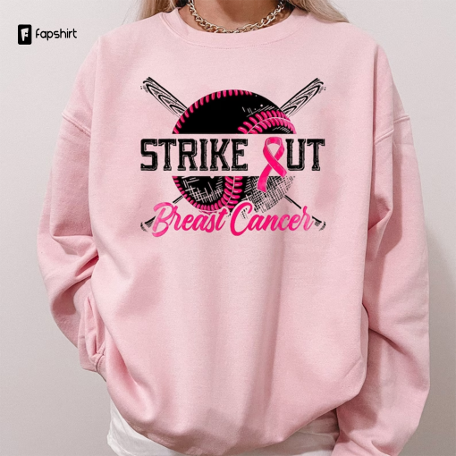 Strike Out Breast Cancer Shirt- Strike Out Cancer Baseball Shirt- Breast Cancer Awareness Shirt- In October We Wear Pink-Softball Lover Gift