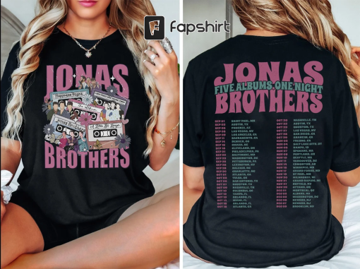 Jonas Brothers Double Sided T shirt, Jonas Brothers Tour Shirt, Concert 2023 Retro Unisex Gift, Jonas Brothers Cassette Shirt, Sweatshirt