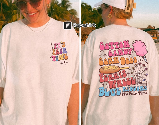 Comfort Colors Cotton Candy Corn Dogs Shirt,It’s Fair Time Shirt, County Fair Shirt, Ferris Wheel Shirt, Blue Ribbons Shirt ,Carnival Shirt