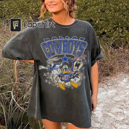 Comfort Colors Vintage 1994 NFL Cowboys Football T-Shirt, Cowboys Looney Tunes, Classic 90s Graphic Tee, Football Team, American Football