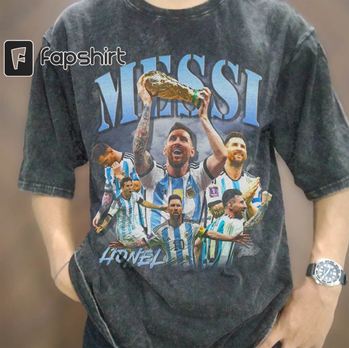 Vintage Wash Lionel Messi Argentina T-shirt, Vintage Messi Argentina Football Oversize T Shirt, Vintage Soccer Sport Unisex Graphic Tee