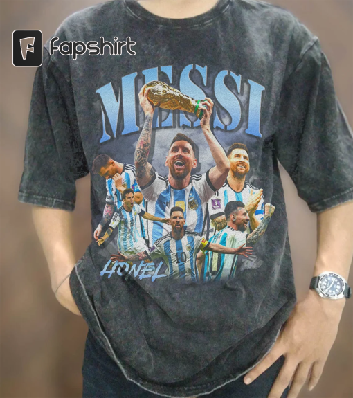 Vintage Wash Lionel Messi Argentina T-shirt, Vintage Messi Argentina Football Oversize T Shirt, Vintage Soccer Sport Unisex Graphic Tee