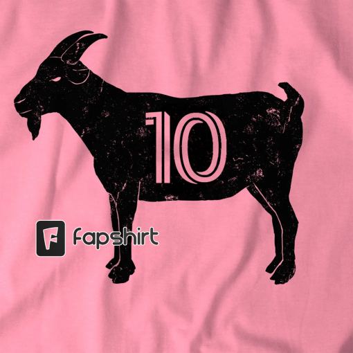 GOAT 10 – Vintage Pink T-shirt – Official Goat Gear – Miami Soccer