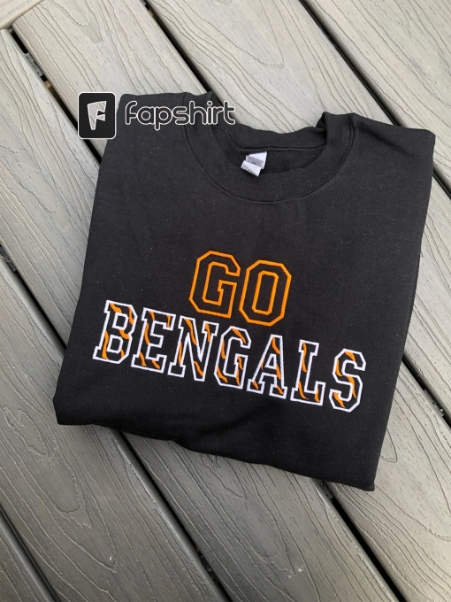 Cincinnati Bengals embroidered Sweater Unisex Gifts bengals who dey Custom Unique football Crewneck trendy cozy sweatshirt Burrow Super bowl