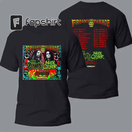 Rob Zombie Freaks On Parade Tour 2023 T-Shirt, Rob Zombie Alice Cooper Dates Sweatshirt, Rob Zombie Merch, 2023 Music Concert, Gift For Fan