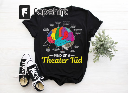 Mind Of Theatre Kid T-Shirt, Musical Drama Actor Actress Gift, Broadway Play Lover, Acting Coach, Act Performer, Performance Outfit Costume,