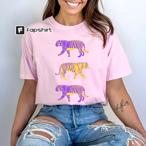 Purple and Gold Tigers Shirt – Comfort Colors – Cute Louisiana Shirt – Tigers Game Day – LSU Football – Baton Rouge Shirt – LSU Fan Shirt