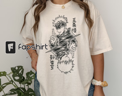 Gojo Satoru Anime lover shirt, Anime Gift, anime fans tee, vintage t shirt, jujutsu kaisen tshirt, vintage anime clothes, Nanami Gojo shirt