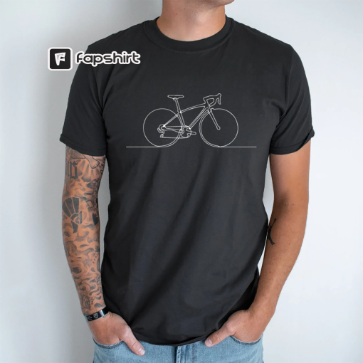 Minimalistic Bicycle Unisex Tshirt | Cotton Shirts, Boys, DTG Printed Shirt, Gifts