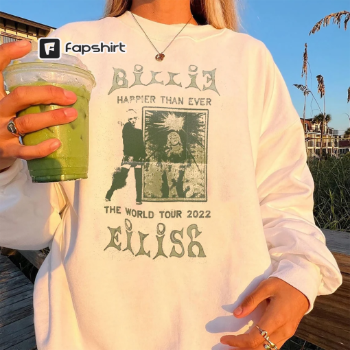 Happier Than Ever T-shirt, Billie shirt, Billie Eilish Merch, Tour shirt, Music Concert Tee, Gift For Fan