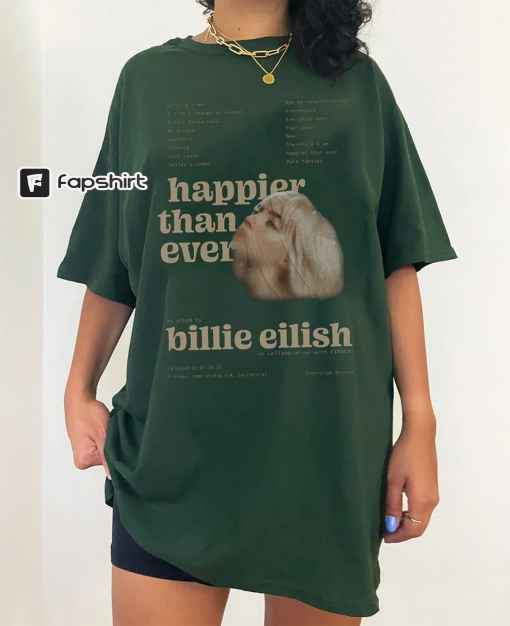 Happier Than Ever Billie Eilish T-Shirt, Vintage Billie Eilish Shirt, Billie Eilish Merch