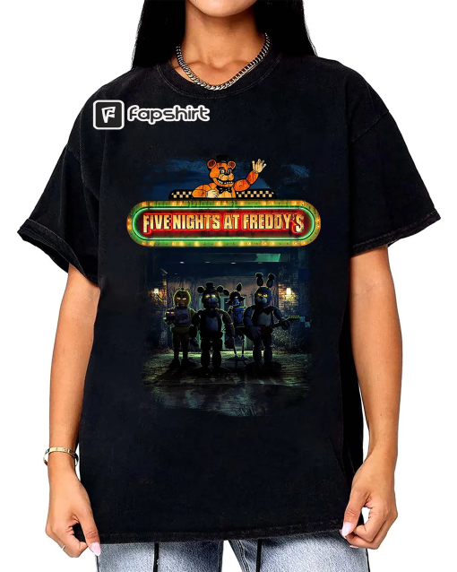 Retro Five Nights At Freddy’s Shirt, FNAF 2023 Movie Shirt, Horror Movie Shirt, Horror Bear Halloween Tee, Halloween Freddy Bear Shirt