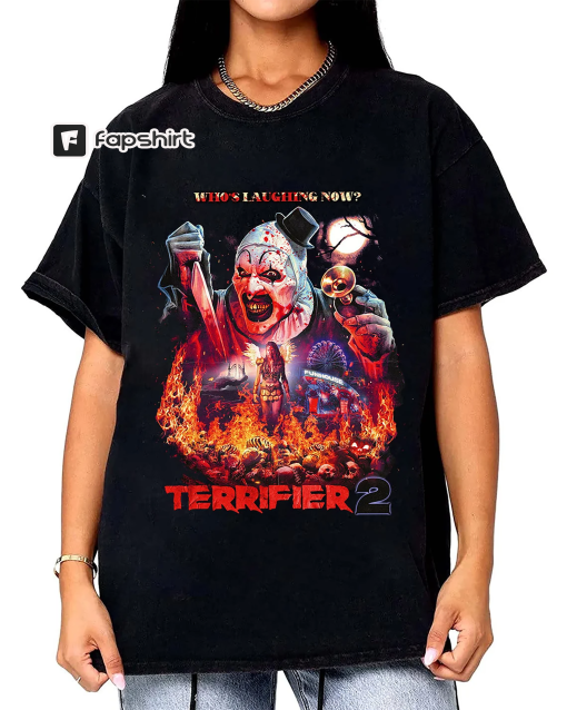 Vintage Terrifier 2 Who’s Laughing Now Shirt, Art the Clown, Scary Clown Shirt, Horror Movie Shirt, Halloween Terrifier Shirt, Horror Film