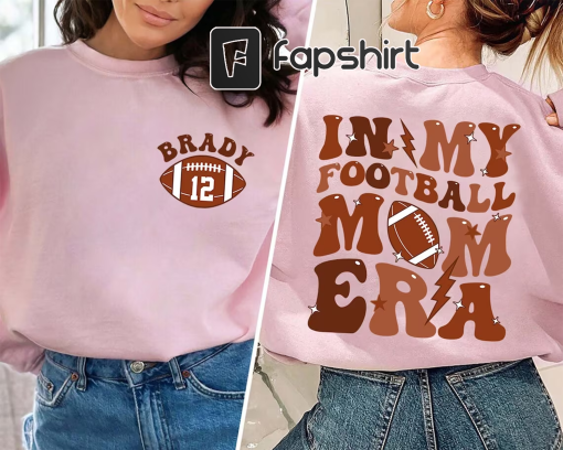 Game day Sport Mama Tee, Football Game Season Shirt, Custom Football Mom Era Shirt with Kid Name & Number, Personalize Mom Football Tee