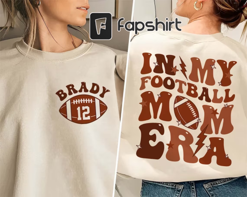 Game day Sport Mama Tee, Football Game Season Shirt, Custom Football Mom Era Shirt with Kid Name & Number, Personalize Mom Football Tee