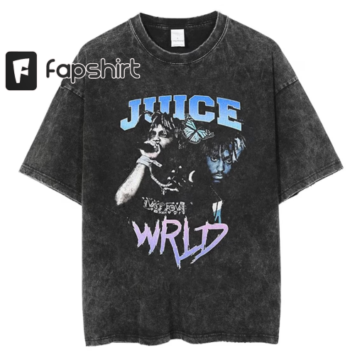 Juice WRLD T-shirt 100% Cotton Cozy Vintage Washed Streetwear Merchandise Casual Short Sleeve Men Women Oversized Tees