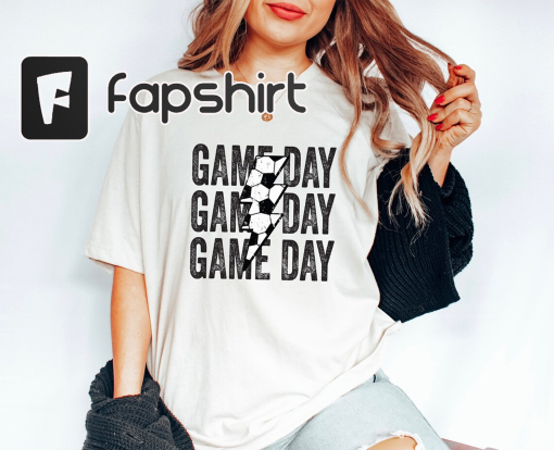 Game Day Soccer Lightning Bolt Shirt, Distressed Soccer Shirt, Game Day Shirt, Game Day Soccer Shirt, Soccer, Soccer Mom Shirt,Gameday Shirt