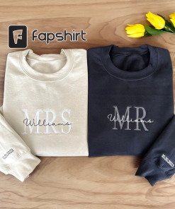 Custom Mrs. Embroidered Sweatshirt, Date On Sleeve,…