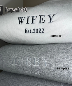 personalised matching his and hers sweatshirts, wifey…