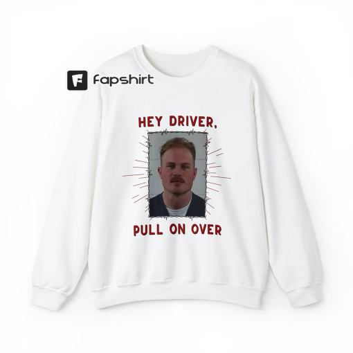 Zach Bryan Mugshot Graphic Pullover Sweatshirt | Burn Burn Burn | Highway Boys Don’t Die | Hey Driver Pull On Over | Country Shirt | Arrest