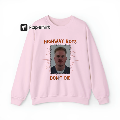 Zach Bryan Mugshot Graphic Pullover Sweatshirt | Burn Burn Burn | Highway Boys Don’t Die | Hey Driver Pull On Over | Country Shirt | Arrest