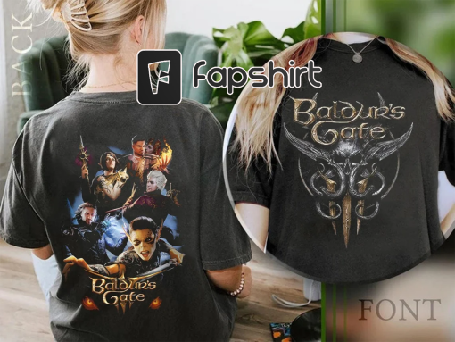 Baldur S Gate 3 2 SIDES Shirt, Baldur S Gate 2 T-Shirt, Shirts For Men, Video Game Shirt, Game Shirt Men, Graphic Tshirt, Outdoor Adventure