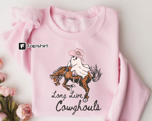 Long Live Cowghouls Sweatshirt, Western Halloween Shirt, Cowboy Ghost Shirt, Halloween Gift, Cowgirl Halloween Shirt, Spooky Cowboy Shirt