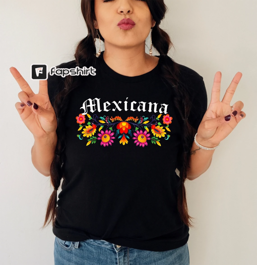 Mexicana floral shirt,Playeras Mexicanas,Mexico shirt folk,Mexicana flowers shirt,Mexican shirts,Hispanic heritage month,Mexicana tshirt