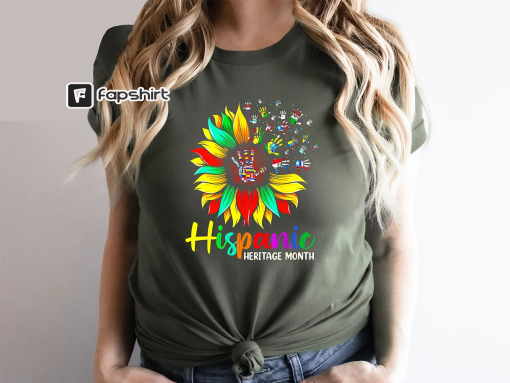 Hispanic Heritage Month Flower Shirt, Hispanic Heritage Shirt, Latina Tee, Hispanic Tee, Latin America Tee, Countries Flags Celebration Tee