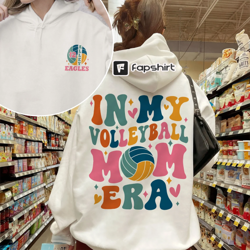 In My Volleyball Mom Era Sweatshirt, Custom Volleyball Shirt, Personalized Volleyball Mom Shirt, Mom Shirt, Volleyball Mom Game Day Shirt