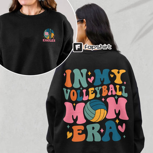 In My Volleyball Mom Era Sweatshirt, Custom Volleyball Shirt, Personalized Volleyball Mom Shirt, Mom Shirt, Volleyball Mom Game Day Shirt