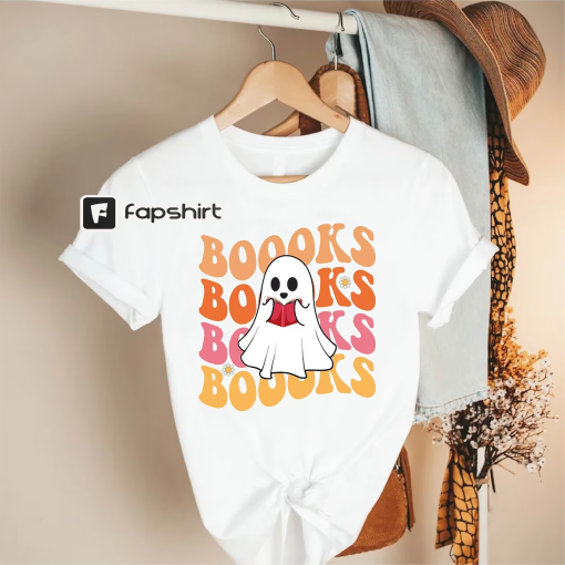 Ghost Books Shirt,Booooks Shirt,Halloween Shirt For Books Lover,Halloween Book Shirt,Ghost Reading Books Tee,Bookworm Gift,Halloween Teacher