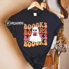 Ghosts Books Sweatshirt,Teacher Halloween Shirt,Halloween Ghost Reading Books Shirt,Book Lovers Tshirt,Bookworm Gift,Halloween School Shirt