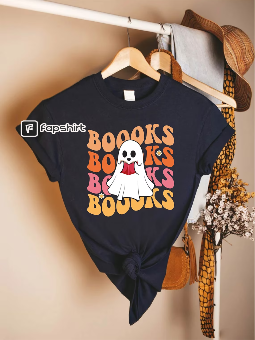 Ghost Books Shirt,Booooks Shirt,Halloween Shirt For Books Lover,Halloween Book Shirt,Ghost Reading Books Tee,Bookworm Gift,Halloween Teacher