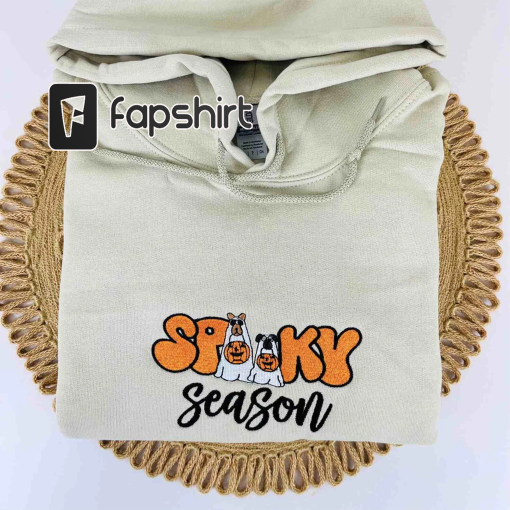 Embroidered Spooky Season Halloween Sweatshirt Spooky Season Embroidered Shirt Halloween Adult Unisex fall Crewneck Hoodie