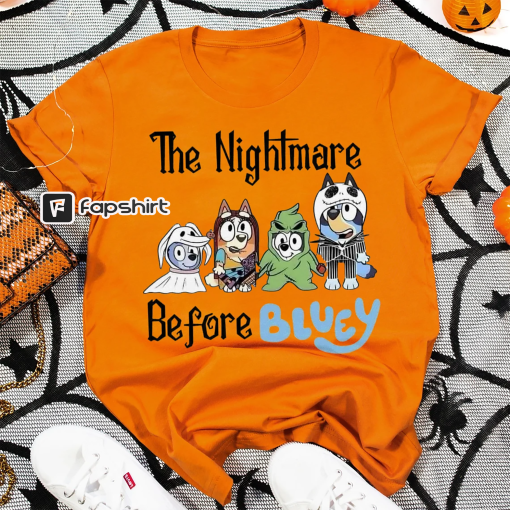 Nightmare Blue Dog Family Shirt, Blue Dog and Friends Tee, Halloween Kids Gift, Trick Or Treat Horror Shirt, Spooky Vibes Fall Shirts