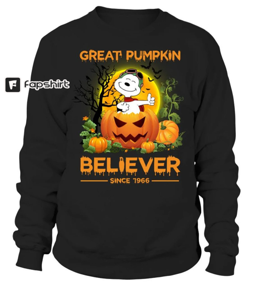 Halloween Snoopy Great Pumpkin Believer Since 1966 Shirt, Dog Autumn Pumpkin Sweatshirt, Halloween Hoodie, Peanuts Halloween Fall Shirt