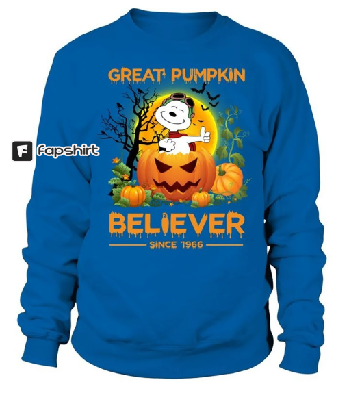 Halloween Snoopy Great Pumpkin Believer Since 1966 Shirt, Dog Autumn Pumpkin Sweatshirt, Halloween Hoodie, Peanuts Halloween Fall Shirt