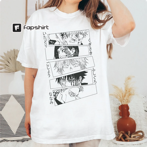 Vintage Anime Shirt, Anime Lovers Shirt, Anime Friends Shirt, Gojo Satoru, Megumi, Yuji Anime Gift Men and Women T-shirt