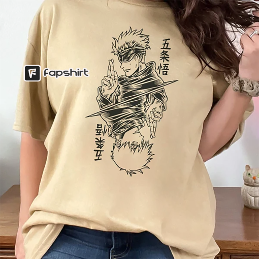 Gojo Satoru Anime lover shirt, Anime Gift, anime fans tee, vintage t shirt, jujutsu kaisen tshirt, vintage anime clothes, Nanami Gojo shirt