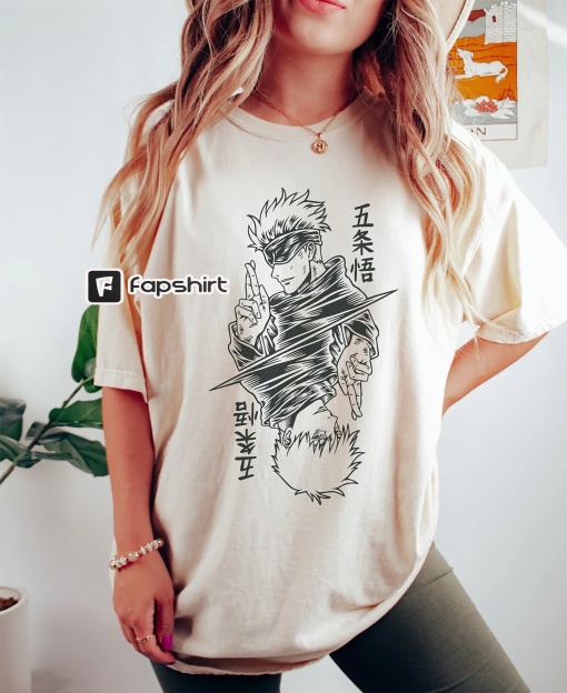 Gojo Satoru Anime lover shirt, Anime Gift, anime fans tee, vintage t shirt, jujutsu kaisen tshirt, vintage anime clothes, Nanami Gojo shirt