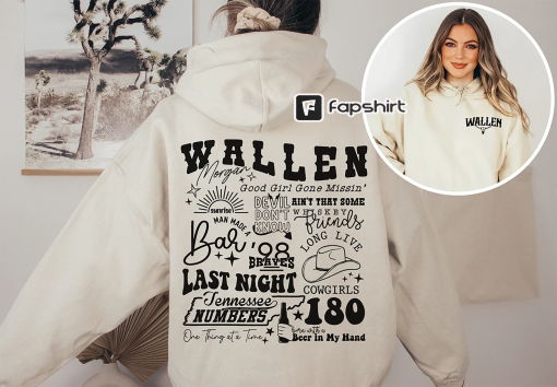 Retro Wallen Western Hoodie Sweatshirt Crewneck Vintage Wallen Cowboy Girl Hoodie Country Music Shirt Double Sided Morgan Graphic T-shirt