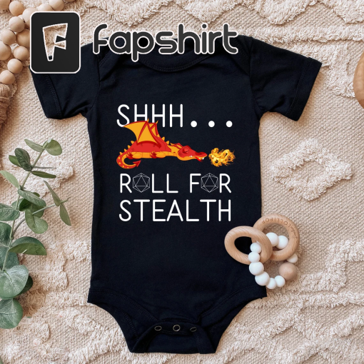 Shhh Roll For Stealth Onesie, Dungeons and Dragons Onesie , Board Game Baby Bodysuit