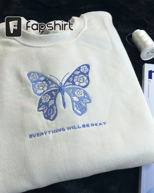 Snooze Butterfly- Embroidered Sweatshirt