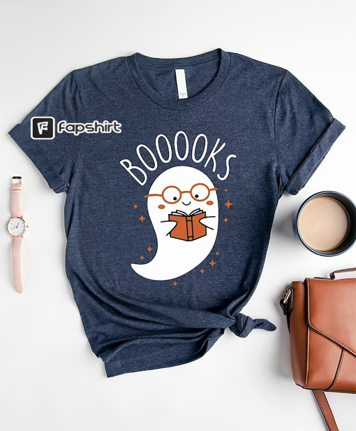 Booooks Shirt, Halloween Books Shirt, Ghost Books Sweatshirt, Teacher Librarian Gift, Reading Bookworm Shirt, Cute Gift for Her